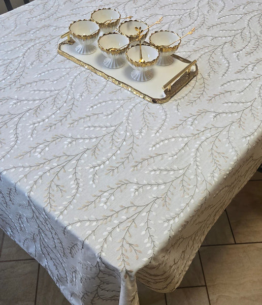 Vinetta Embroidered Soft Linen Tablecloth