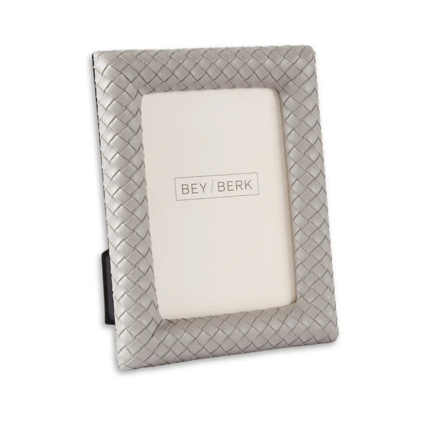 Grey Woven Leather Picture Frame