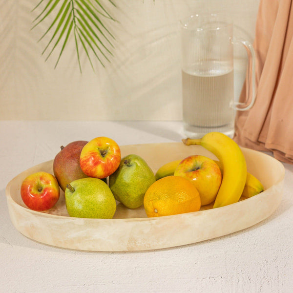 Jeanne Fitz Resin Collection Oval Bowl, 16 x 19 in - Cream