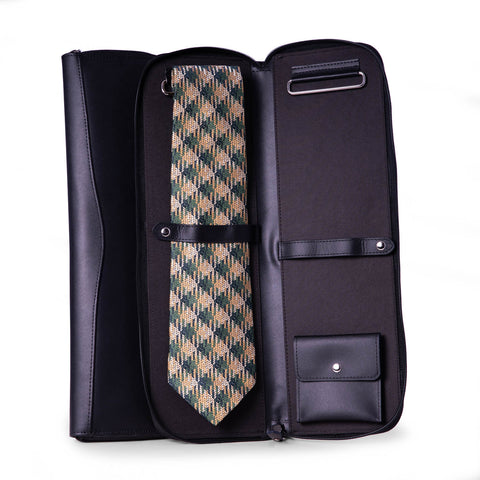 Black Leather Tie Case