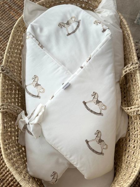 Petite Laure Beige Rocking Horse Baby Wrap