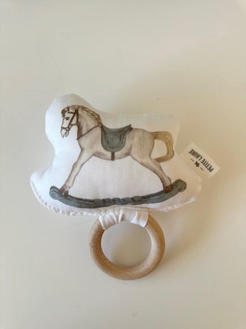 Petite Laure Blue Rocking Horse Rattle