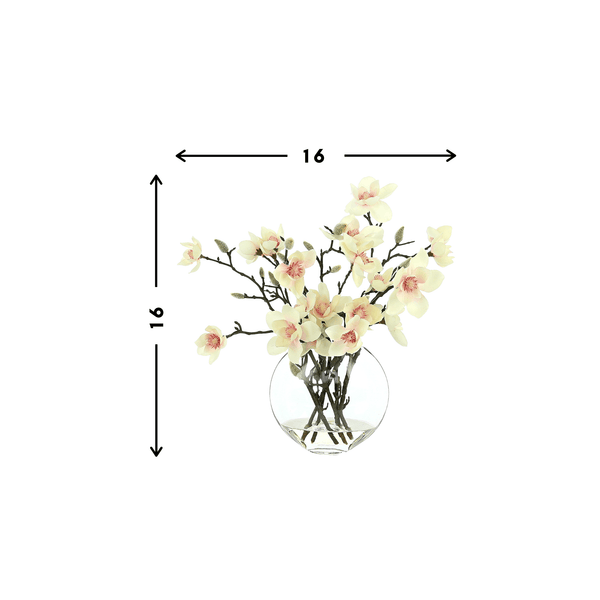 Butterfly Magnolia Arrangement in Clear Vase