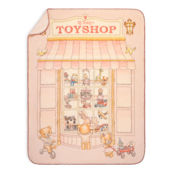 Lil Teddy’s Toyshop Snuggle Sugary Pink Blanket