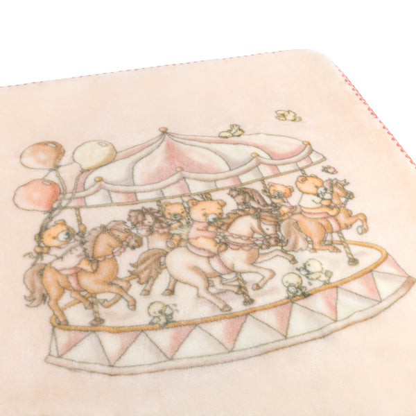 Lil Teddy’s Merry Go Snuggle Sugary Pink Blanket