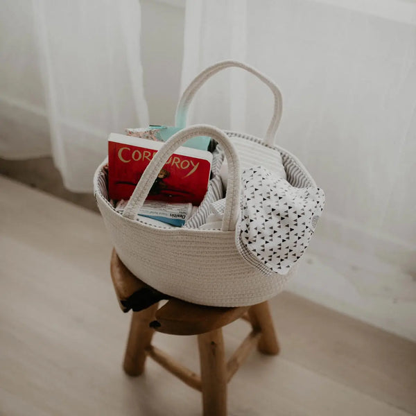Cream Rope Diaper Caddy