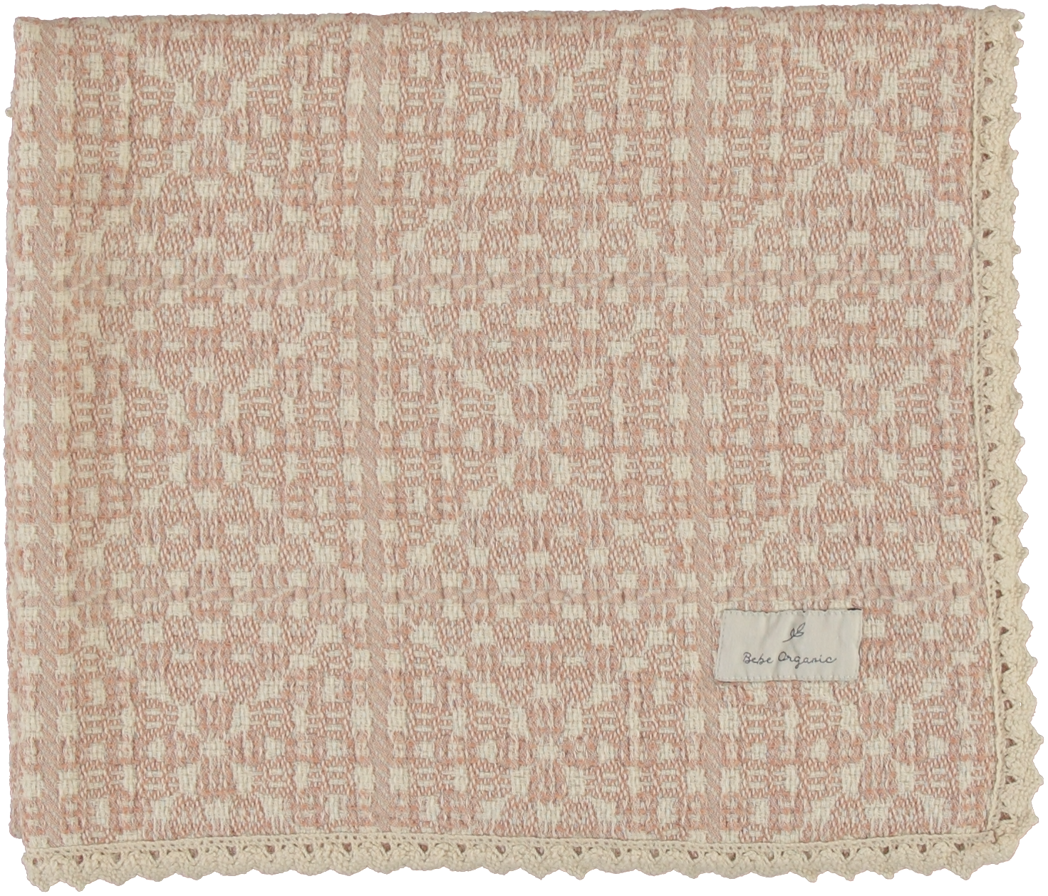 Bebe Organic Rose Pink Crochet Blanket