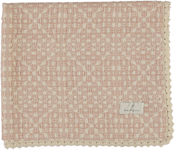 Bebe Organic Rose Pink Crochet Blanket