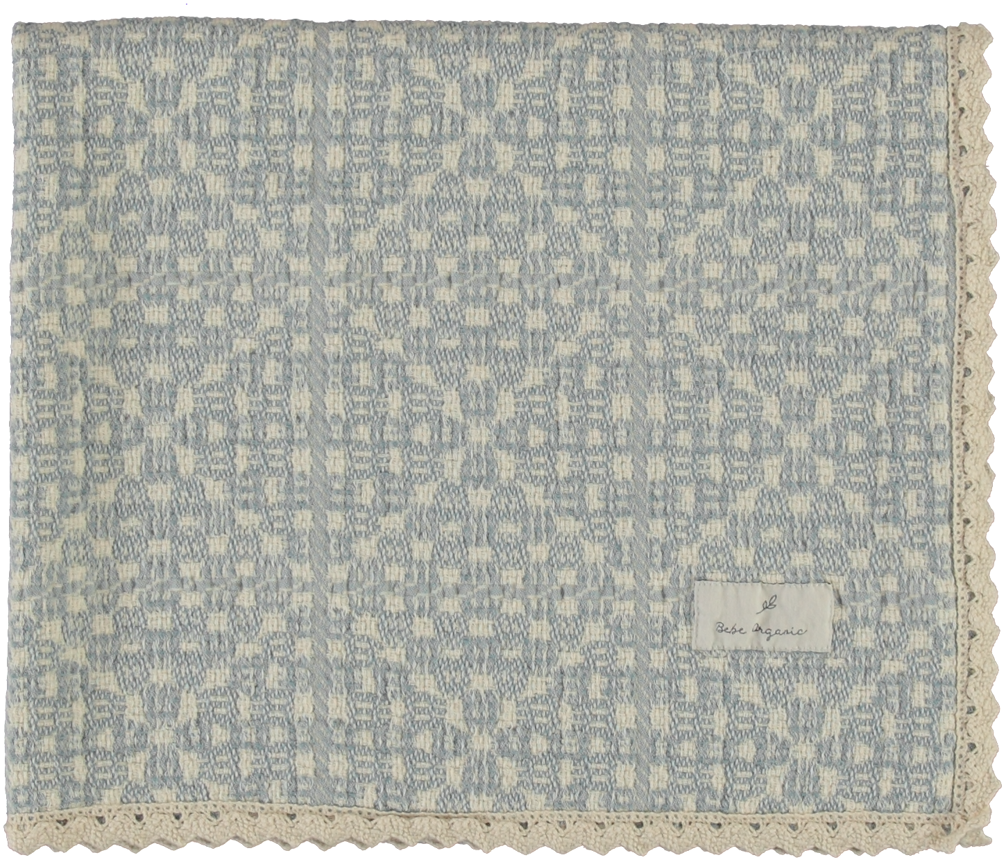 Bebe Organic Sky Blue Crochet Blanket