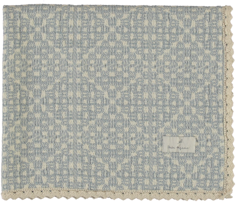 Bebe Organic Sky Blue Crochet Blanket