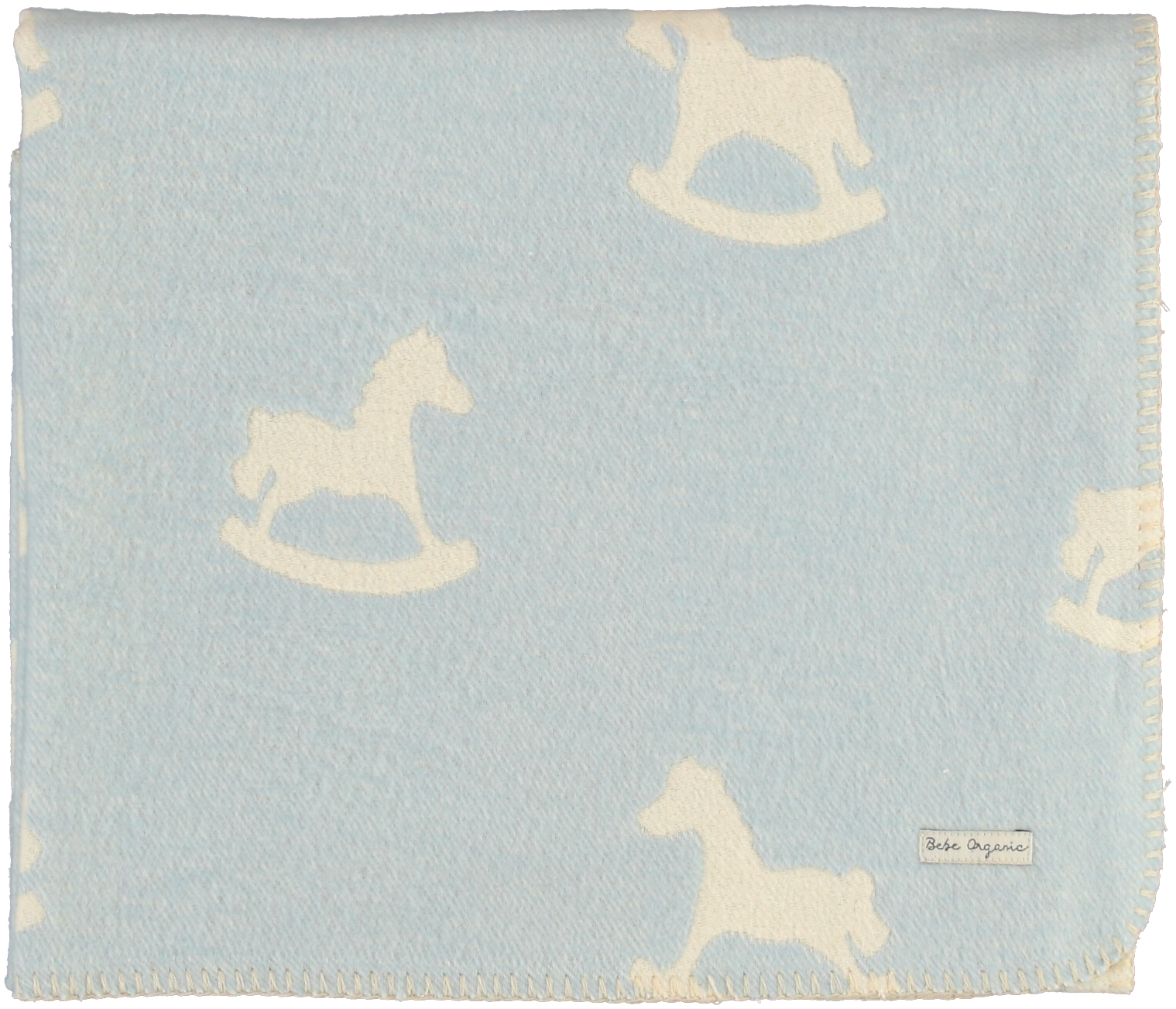 Bebe Organic Faded Blue Cuddle Horse Blanket