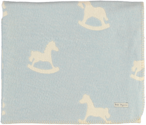 Bebe Organic Faded Blue Cuddle Horse Blanket