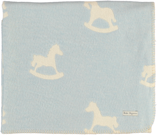 Bebe Organic Faded Blue Cuddle Horse Blanket