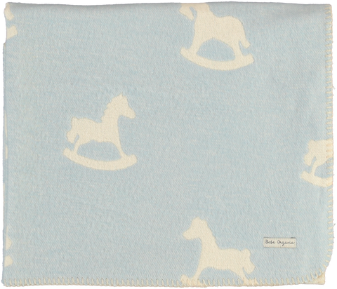 Bebe Organic Faded Blue Cuddle Horse Blanket