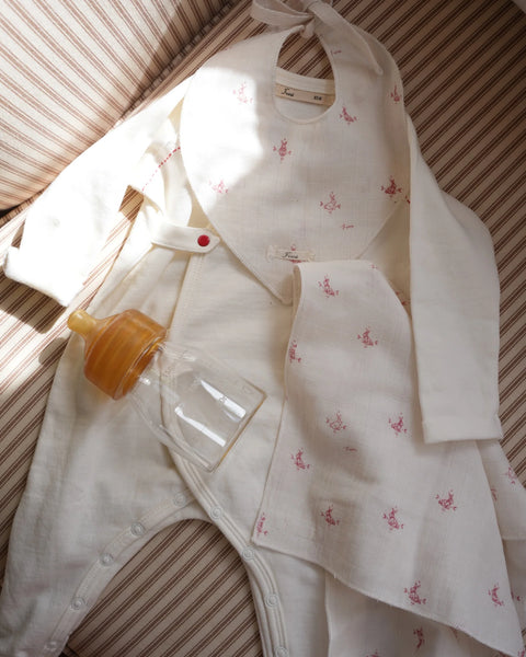 Ferne Baby Folk Bunny Drool Bib