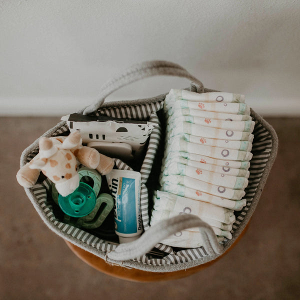 Grey Rope Diaper Caddy