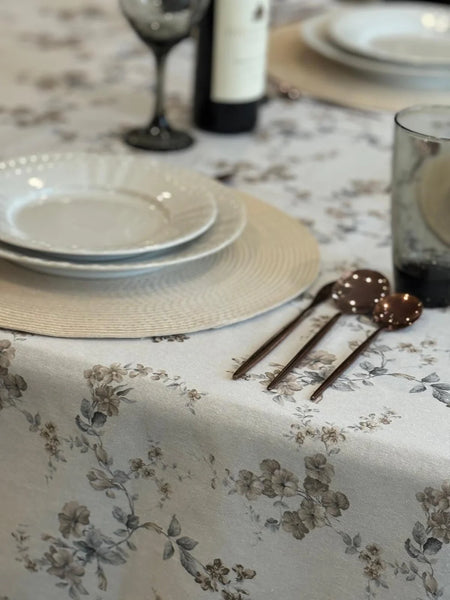 Whimsy Taupe Tablecloth