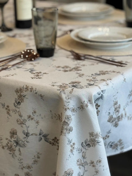 Whimsy Taupe Tablecloth
