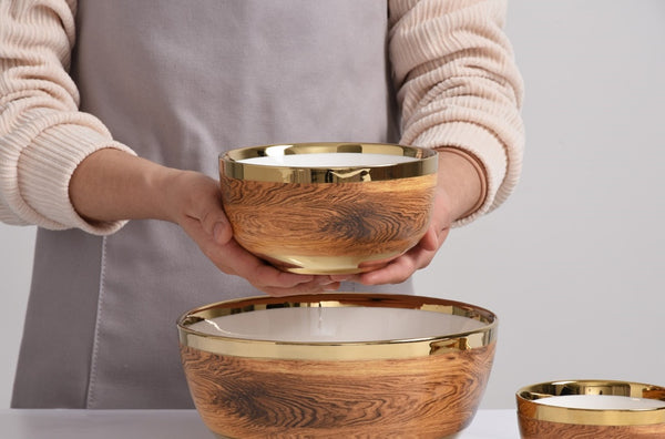 Wood Look Porcelain Medium Bowl
