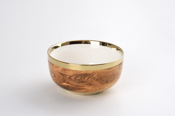 Wood Look Porcelain Medium Bowl