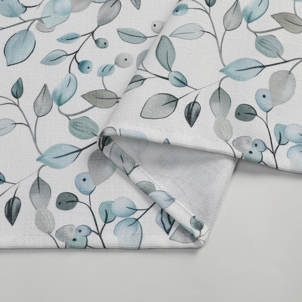 Soft Aqua Olive Stem Harvest Weave Tablecloth