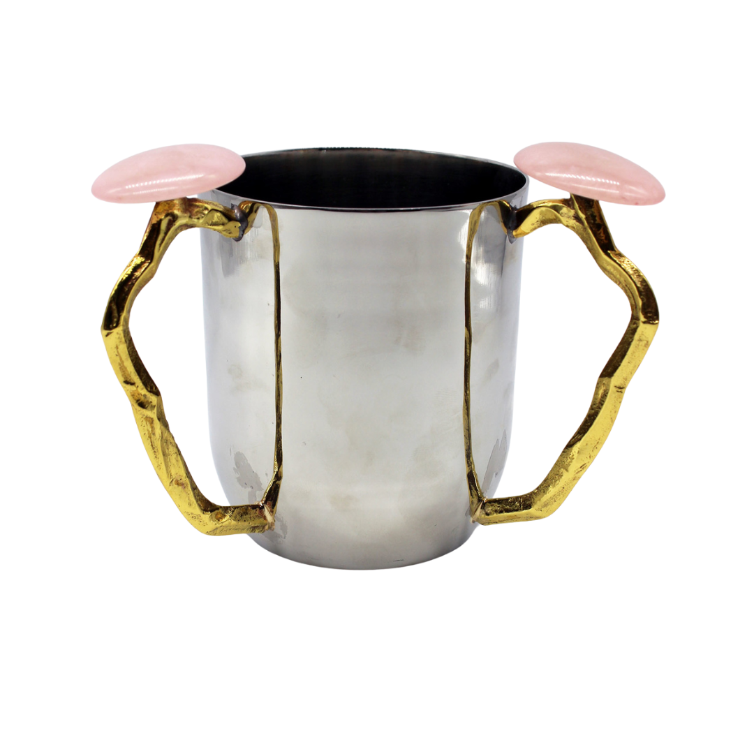 Washcup with Pink Resin Oval