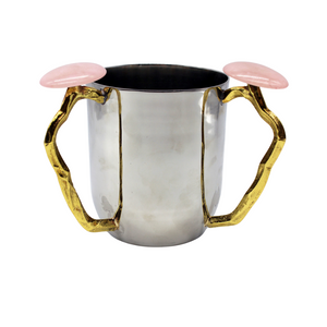 Washcup with Pink Resin Oval