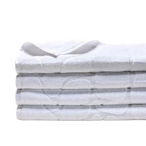 Luster Metallic White/ Silver Towels