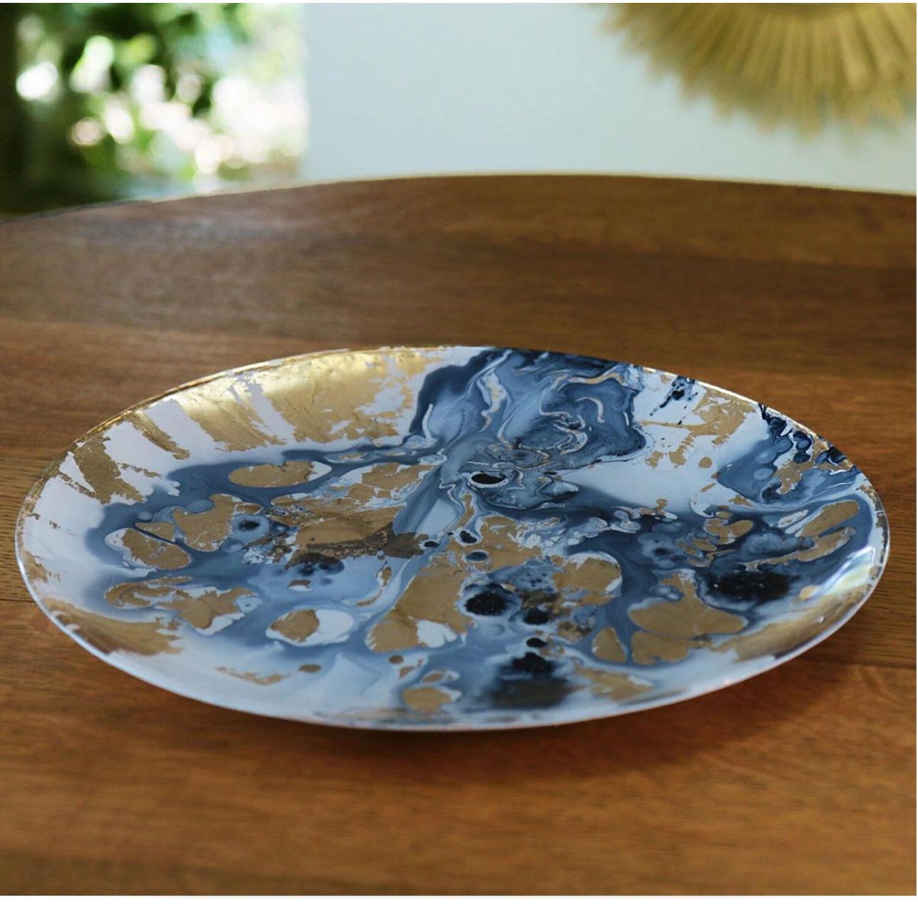 Gold and Blue Serving Plate