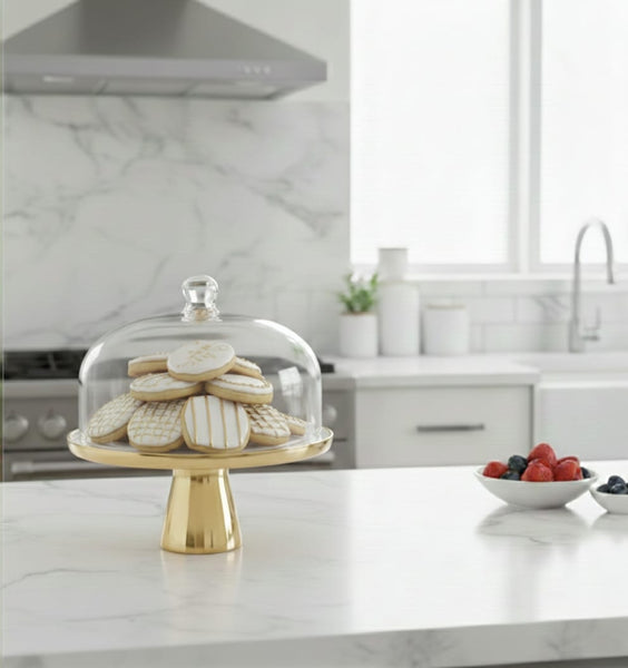 Cake Stand on Gold Pedestal