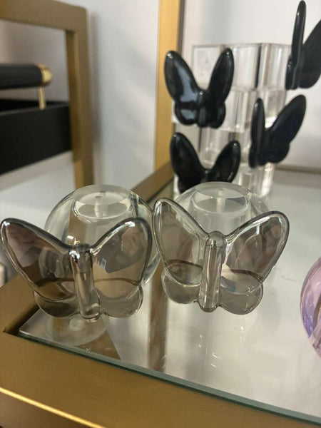 Crystal Round Colored Salt Shakers