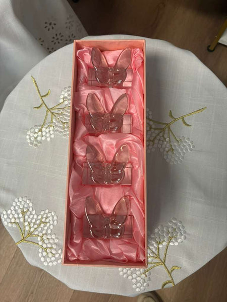 Crystal Napkin Rings With Butterfly Detail