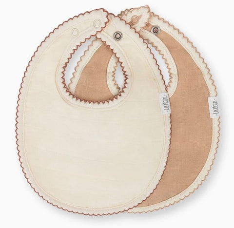 Adora 2 Pack Muslin Bibs- Nuetral