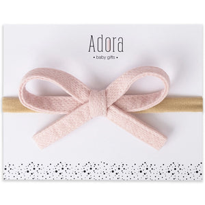 Adora Waffle Bow Headband - Blush