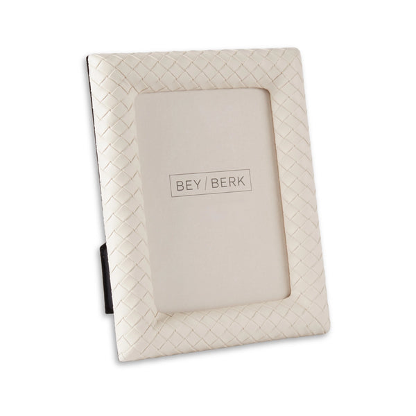 Ivory Woven Leather Picture Frame