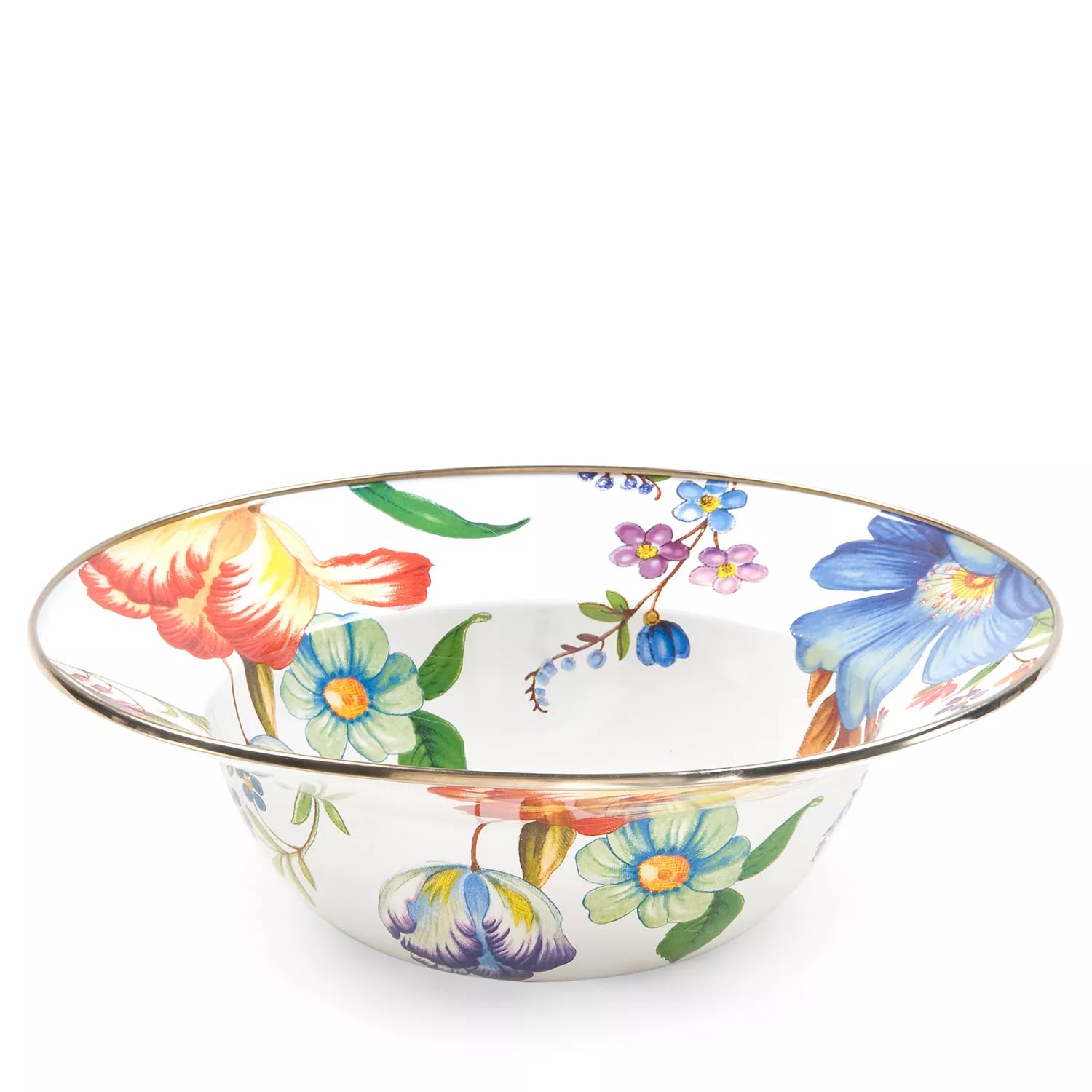 White Flower Market Serving Bowl