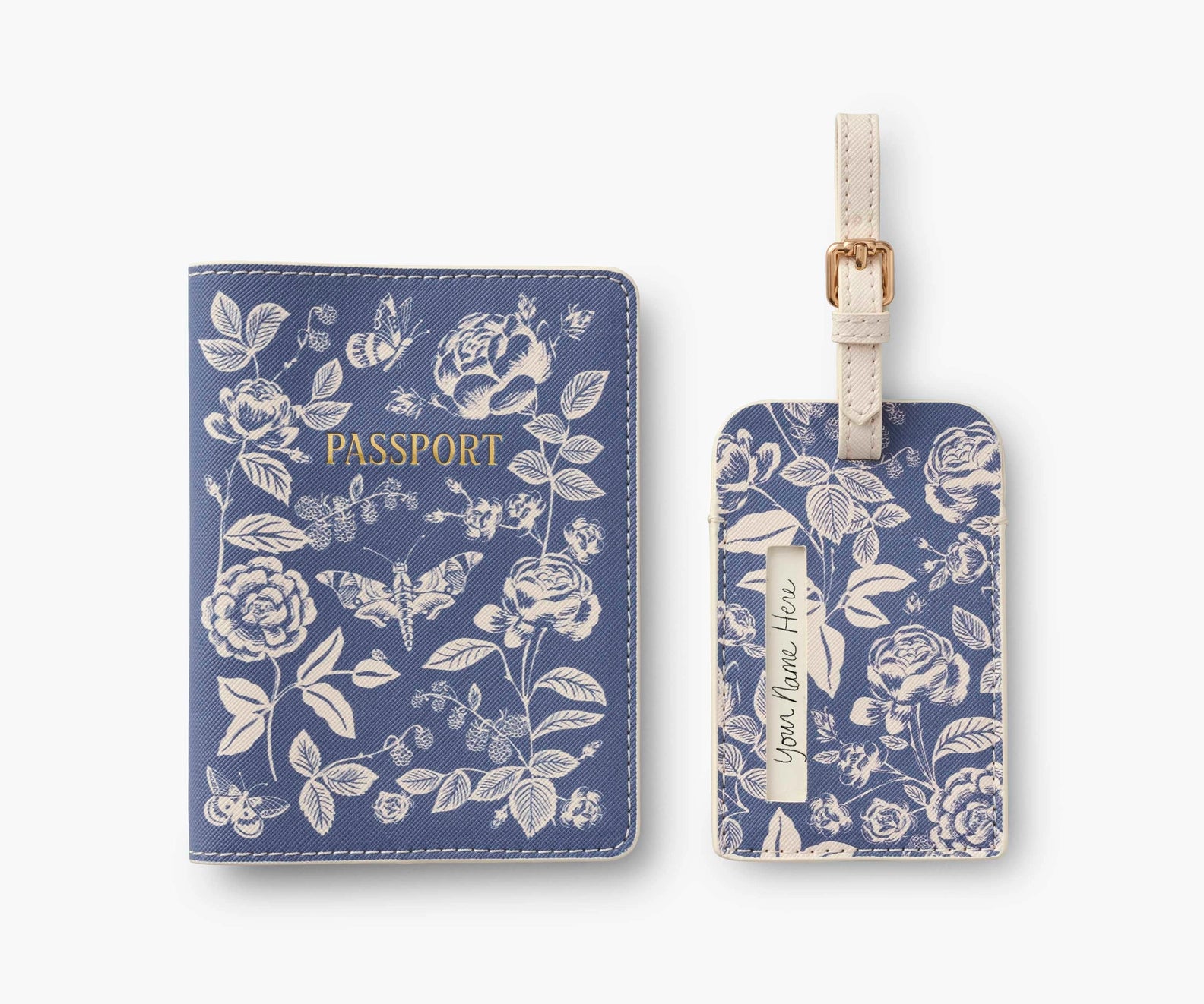 English Rose Passport & Luggage Tag Set