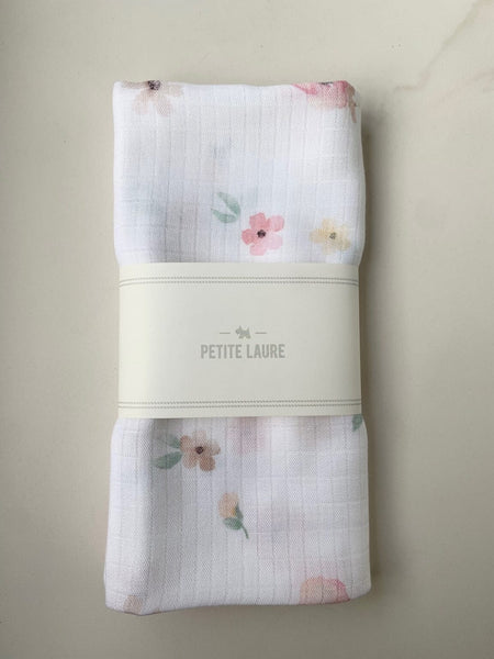 Petite Laure Retro Flowers Bamboo Swaddle