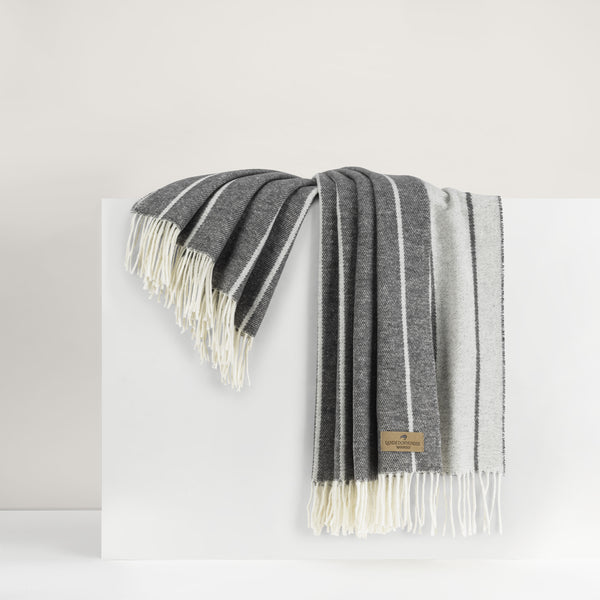 Lands Downunder Charcoal Stripe Fiji Throw
