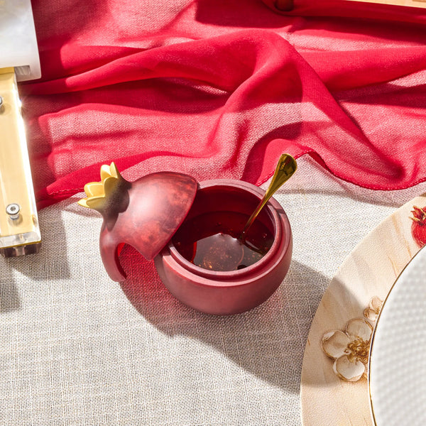 Pomegranate Resin Deep Red Honey Dish