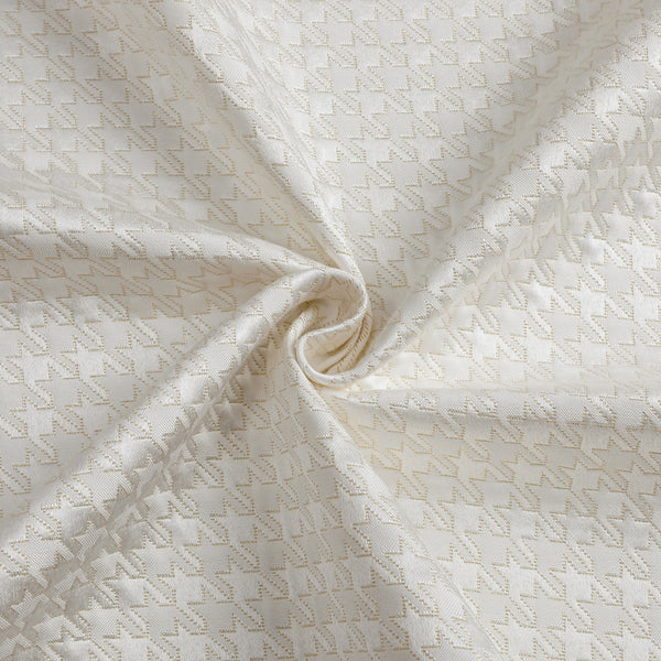 Jacquard White Gold Houndstooth Tablecloth