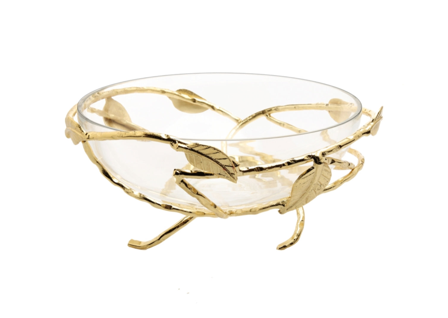 Gold Salad Bowl with Removable Glass